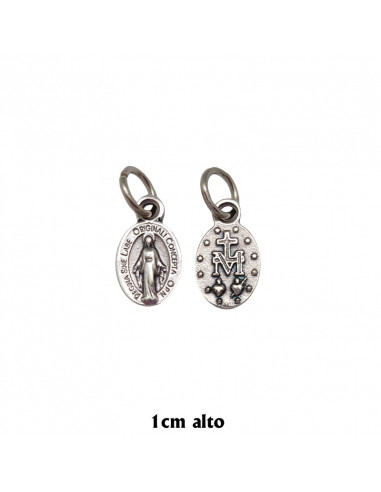 Medalla Virgen Milagrosa 10mm metal plateada