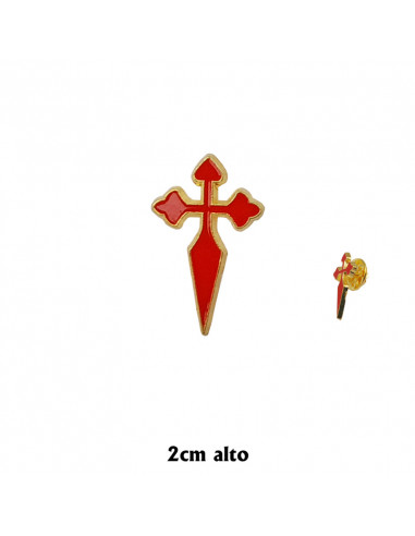 Pin Cruz De Santiago Esmalte Rojo...