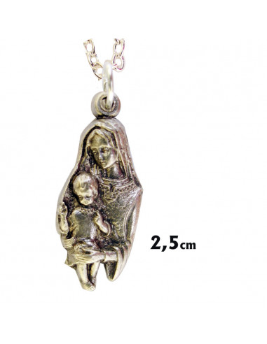 Medalla Metal Virgen Con Velo Y Niño...