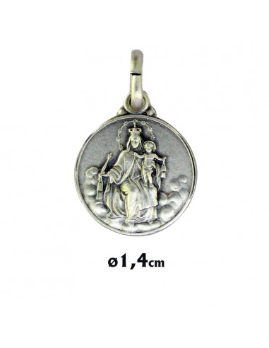 Medalla Plata 14mm Virgen Del Carmen