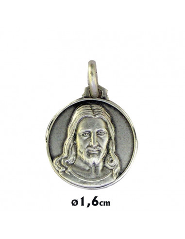 Medalla Plata 16mm Rostro Jesus Misericordioso