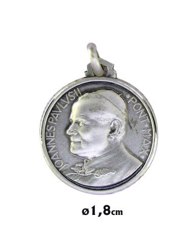 Medalla Plata 18Mm Papa Juan Pablo II