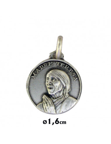 Medalla Plata 16mm Madre Teresa De Calcuta