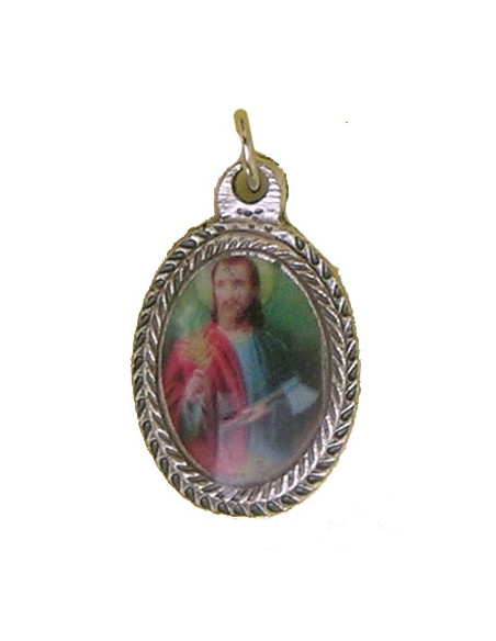 Medalla Metal Trenzada Oval 18X13mm Con Foto Resina Personalizado