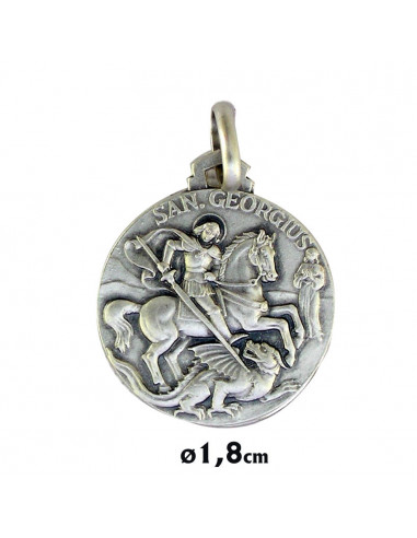 Medalla Plata 18mm San Jorge