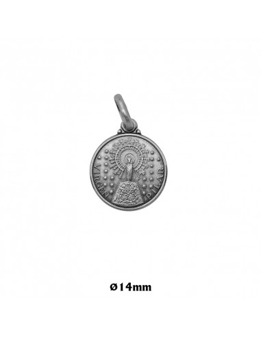 Medalla Plata 14mm Virgen Pilar