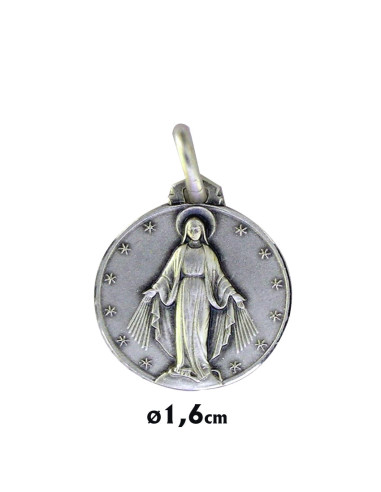 Medalla Plata 16Mm Virgen Milagrosa