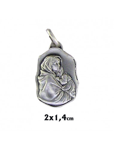 Medalla Plata Irregular Virgen Ferruzzi