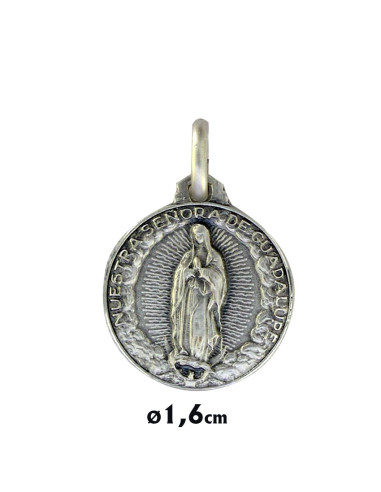 Medalla Plata 16mm Virgen De Guadalupe