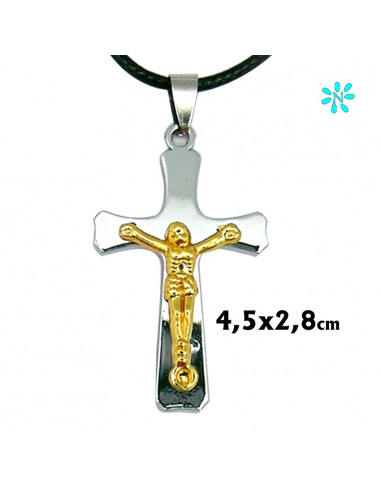 Cruz Colgante Acero Plana 4. 5X2. 8Cm...