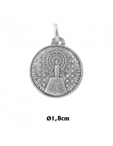 Medalla Plata 18mm Virgen Pilar