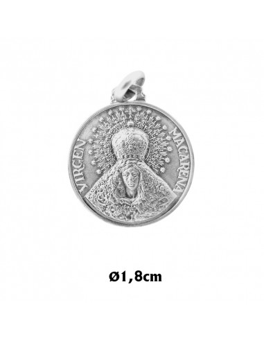 Medalla Plata 18mm Virgen Macarena
