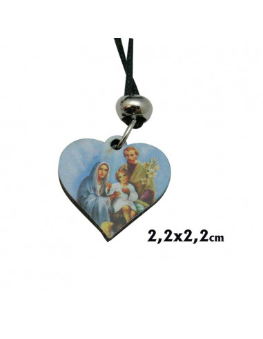 Colgante Madera Forma Corazon Sagrada...