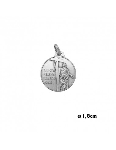 Medalla Plata 18mm Santa Elena Con La Cruz