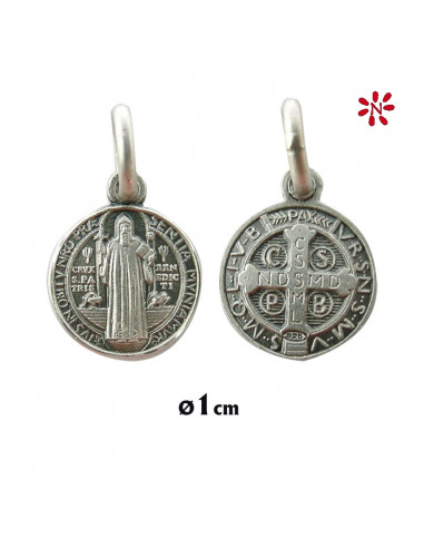 Medalla Plata 10mm San Benito