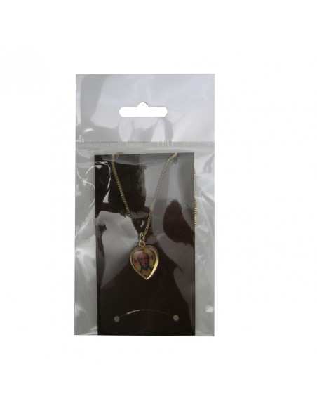 Medallon San Benito 13Cm Metal Con Esmalte Y Base Suelta En Caja