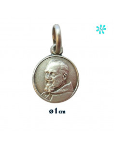 Medalla Plata 10mm Padre Pio