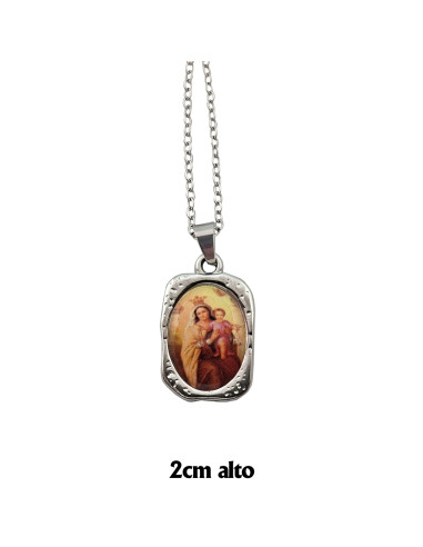 Medalla acero con foto Virgen Carmen...