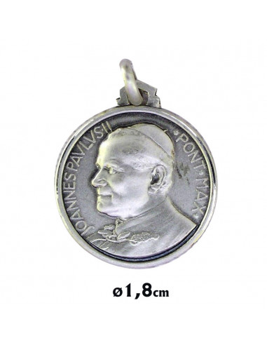 Medalla Plata 18Mm Papa Juan Pablo II