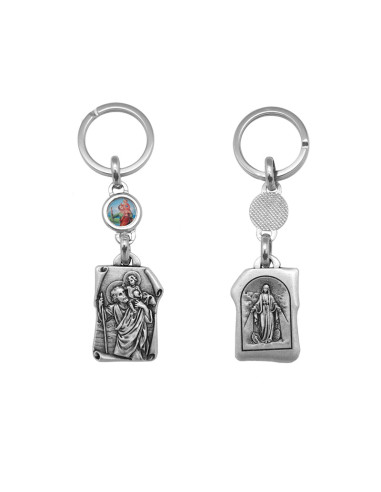 Llavero Metal San Cristobal Y Virgen...