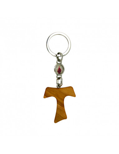 Llavero Con Tau 4cm Madera
