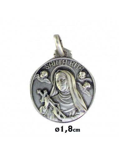 Medalla Plata 18Mm Santa Rita Busto...
