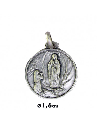 Medalla Plata 16Mm Virgen De Lourdes