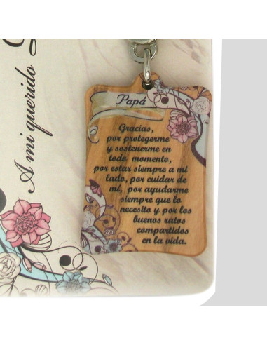 Llavero Madera Olivo Con Texto Para...