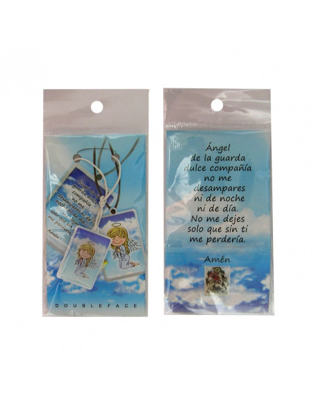 Colgante Infantil 3. 5X2 Cm Angel De La Guarda Azul En Blister