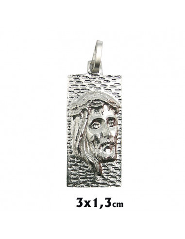 Colgante Plata Rectangular Cara...
