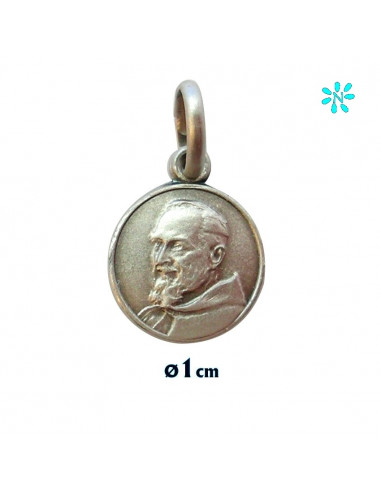 Medalla Plata 10Mm Padre Pio