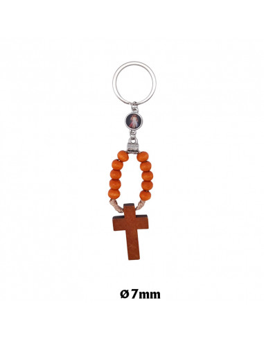 Llavero Decena Madera Con Cruz Para Personalizar