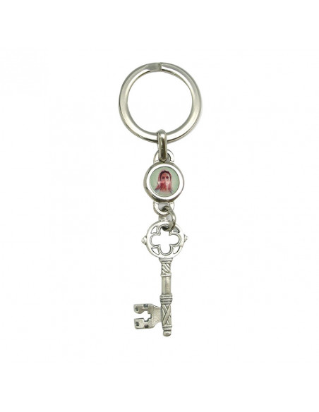 Llavero Virgencita Plis Con Oracion Ave Maria En La Parte Trasera