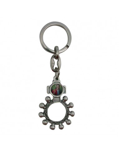 Llavero Rosario Con Cruz Superior Y 2...