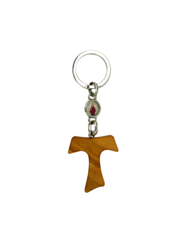 Llavero Con Tau 4Cm Madera