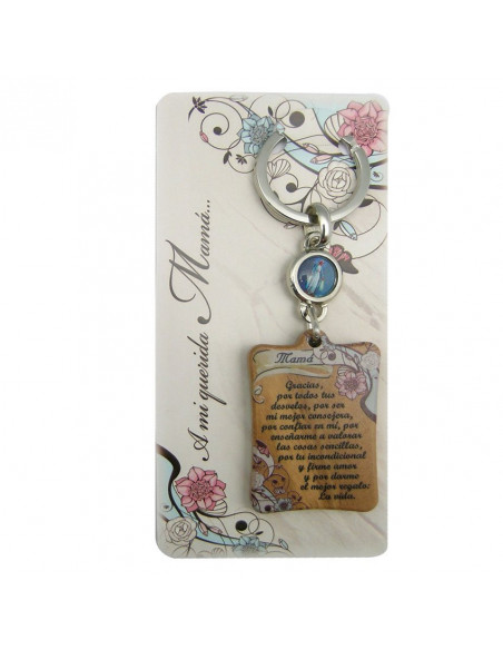 Llavero Madera Olivo Con Texto Para Papa Con Foto Para Personalizar En Blister