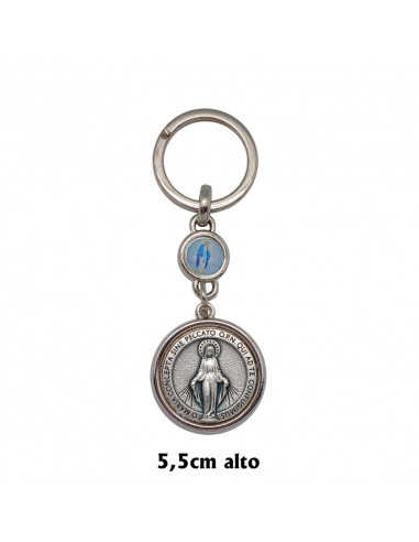 Llavero Metal Virgen Milagrosa 30mm dos caras