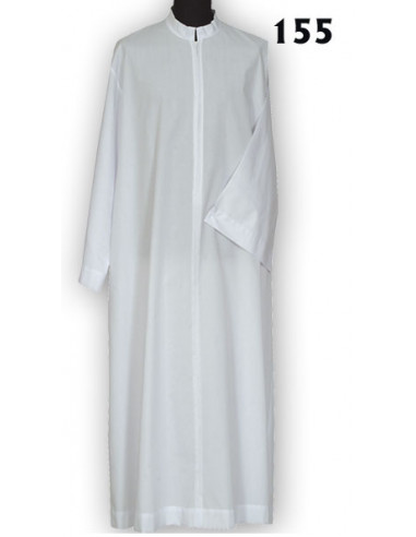 Alba Lisa Blanca Sencilla Cremallera Delantera T155
