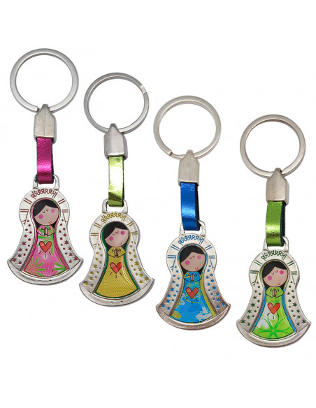 Llavero Virgencita Plis Con Oracion Ave Maria En La Parte Trasera