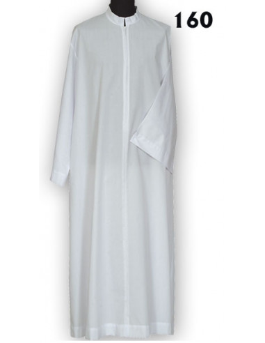 Alba Lisa Blanca Sencilla Cremallera Delantera T160
