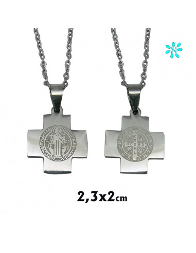 Medalla Cruz San Benito Acero 23X20mm...