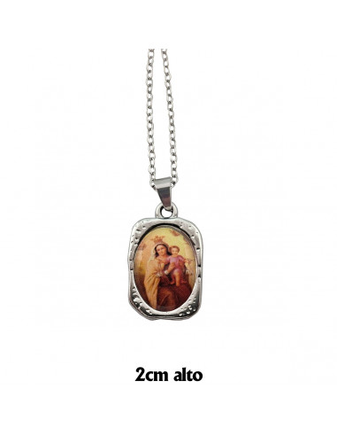 Medalla acero con foto Virgen Carmen...