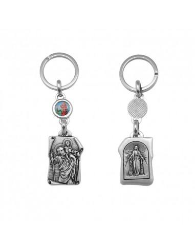 Llavero Metal San Cristobal Y Virgen...