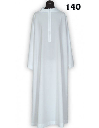 Alba Casulla Lisa Blanca Cremallera Delantera Apertura Para Manos N5 Talla 140