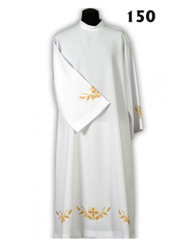 Alba Lisa Bordada 3 Cruces Jerusalen Doradas Cremallera Al Hombro N31 Talla 160