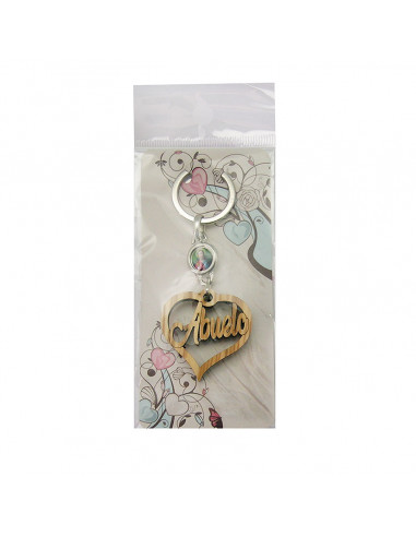 Llavero Madera Olivo Forma Corazon...