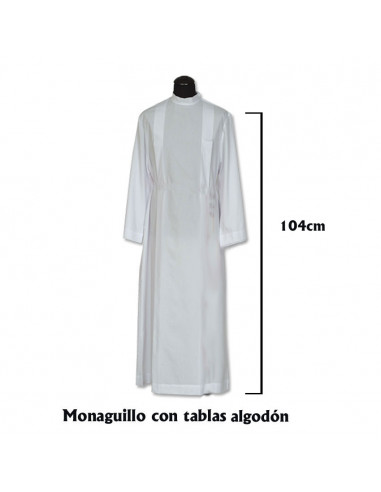 Alba Monaguillo Con Tablas Cuello Redondo Cremallera Hombro 104cm