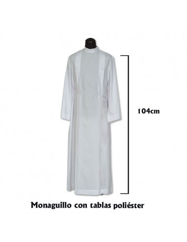 Alba Monaguillo Con Tablas Cuello Redondo Cremallera Hombro 122cm