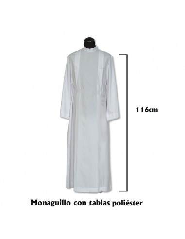 Alba Monaguillo Con Tablas Cuello Redondo Cremallera Hombro 134cm
