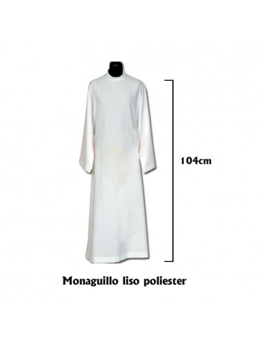 Alba Monaguillo Con Tablas Cuello Redondo Cremallera Hombro 128cm Pol.